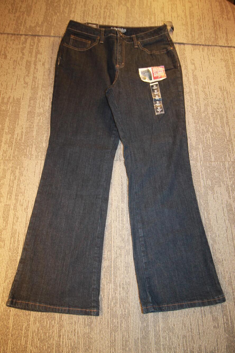 St. John's Bay Secretly Slender Jeans Womens 12S Blue Dark Wash‎ Bootcut Denim